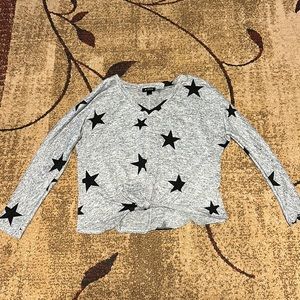 A. Byer Grey with Black Stars Long Sleeve